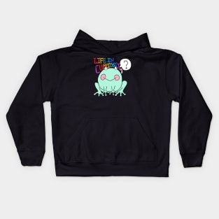 life in curiosity, frog Kids Hoodie